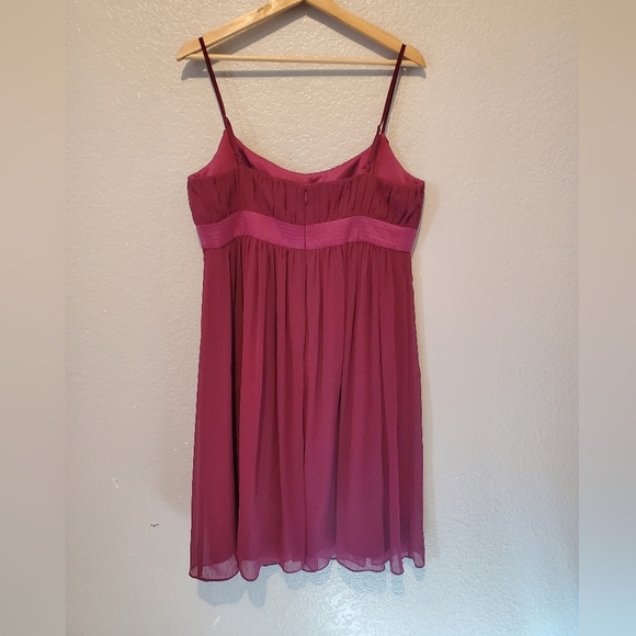 💚5/$25 Max & Cleo Plum Purple Spaghetti Strap Cocktail Chiffon Empire Dress 10 - Picture 2 of 3